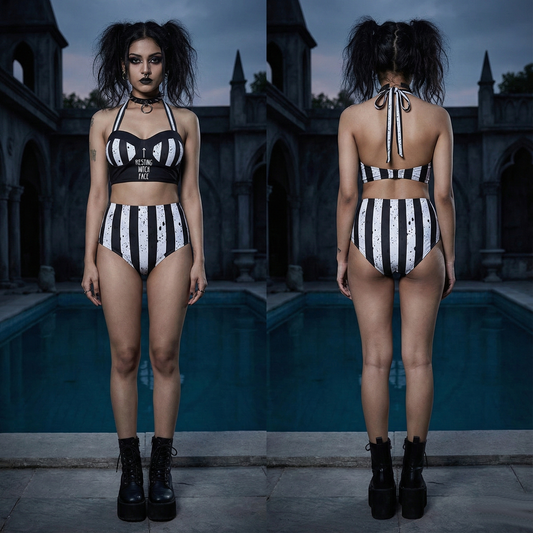 Resting Witch Pinup Vintage Swimsuit Set