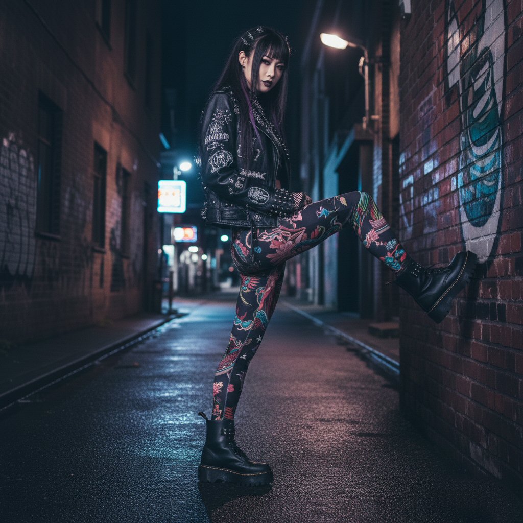 Dragons & Flowers High Waist Leggings