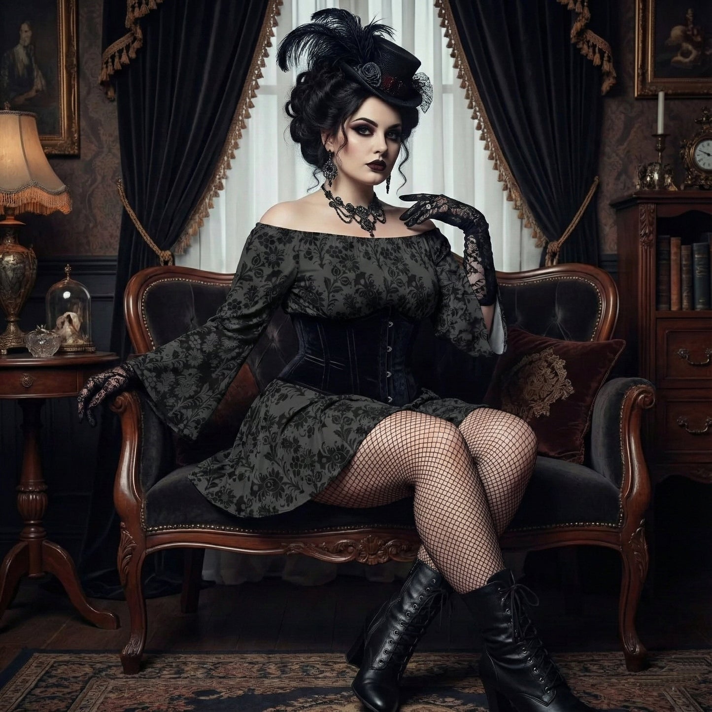 Dorian Gray Off-shoulder Top And Skirt Set