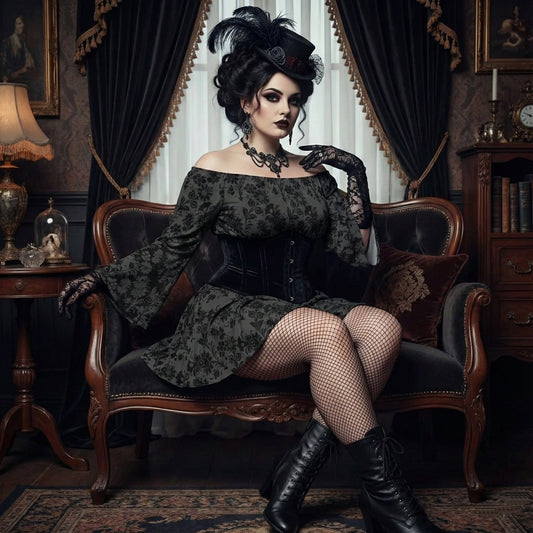 Dorian Gray Off-shoulder Top And Skirt Set