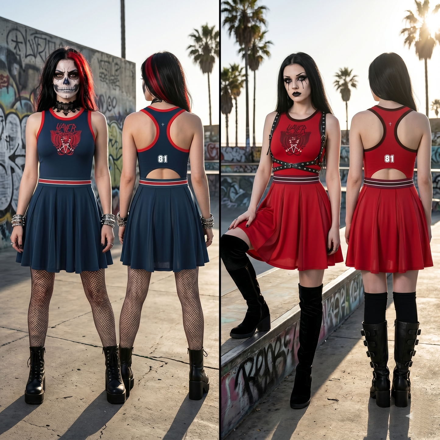 Slayer (red) Block A-Line Sleeveless Dress