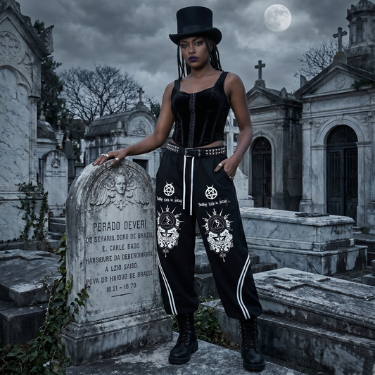 Saturnus Unisex Wide Leg Piping Sweatpants