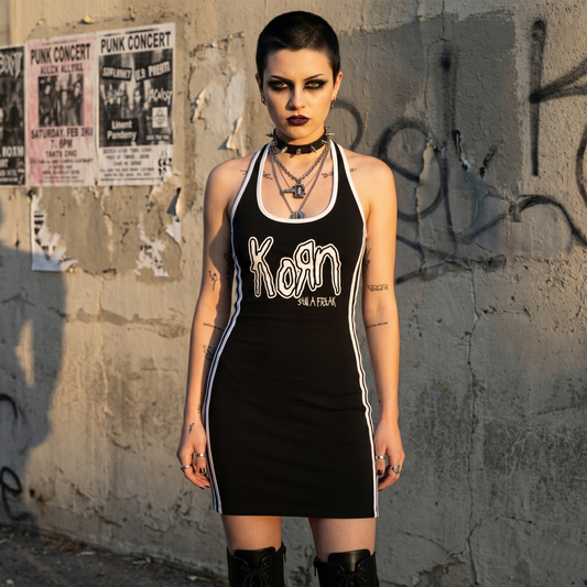 Korn Binding Tight Halter Dress