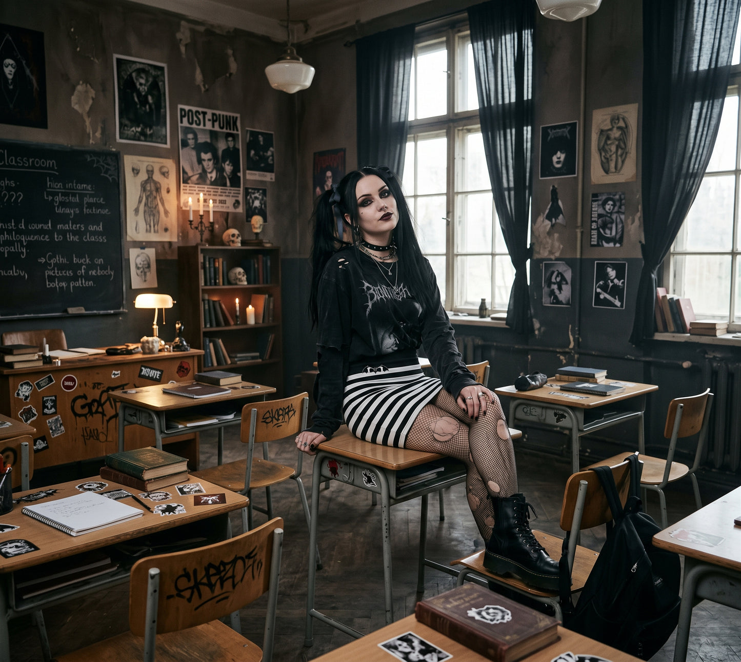 Addams | Wednesday Bats Fitted Dress