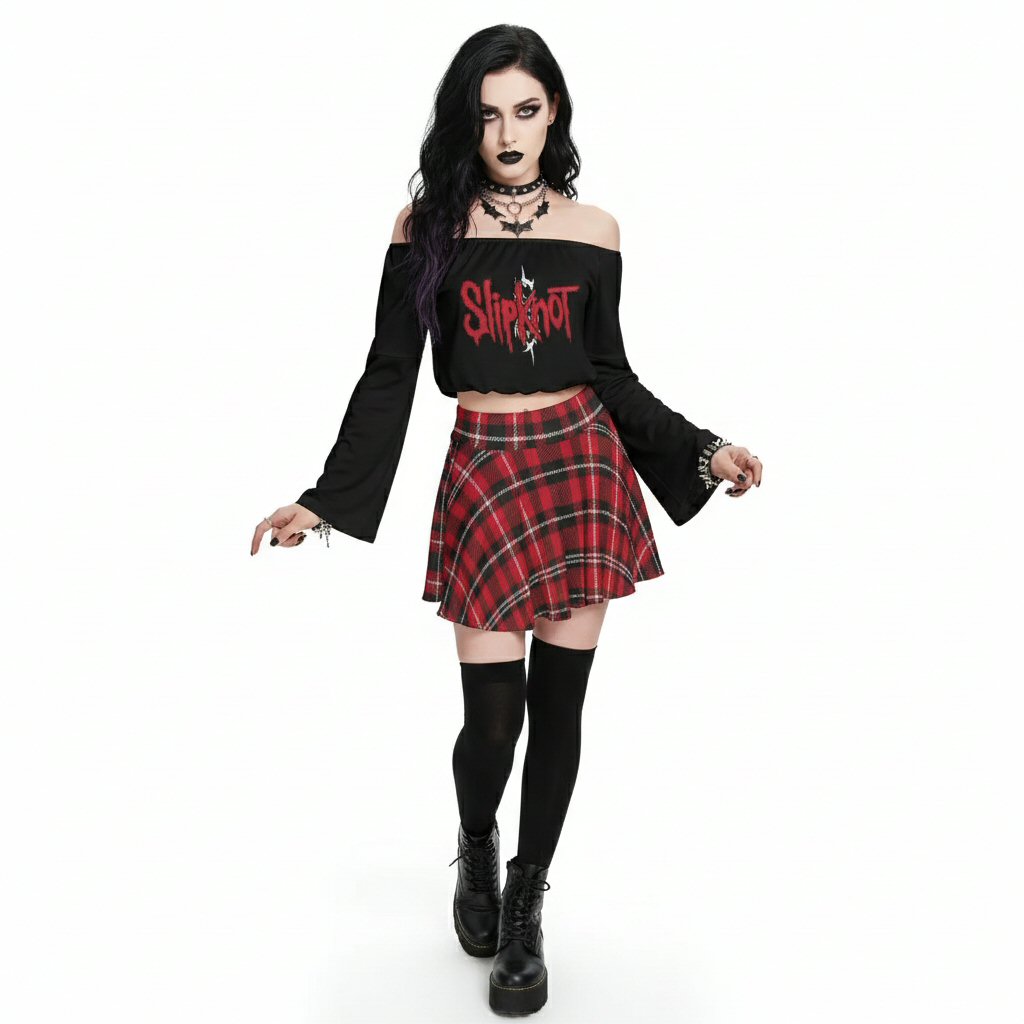 Slipknot Off-shoulder Top And Skirt Set