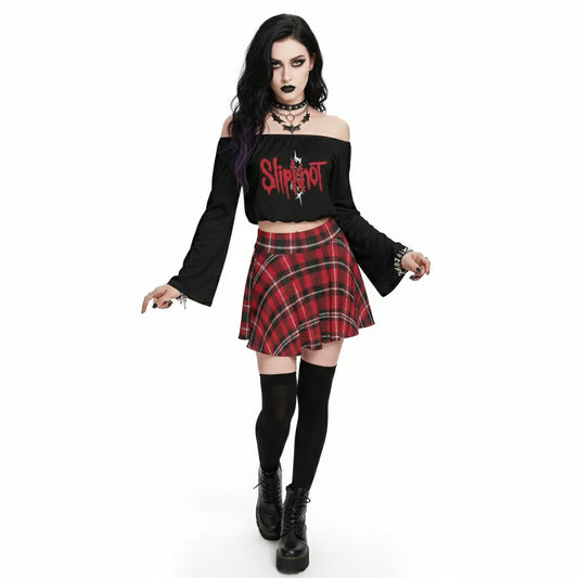 Slipknot Off-shoulder Top And Skirt Set