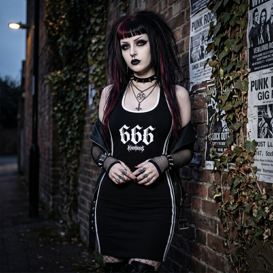 666 Binding Tight Halter Dress