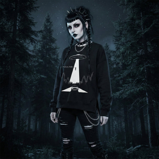 Abducted Fleece Side Slit Crewneck Sweatshirt