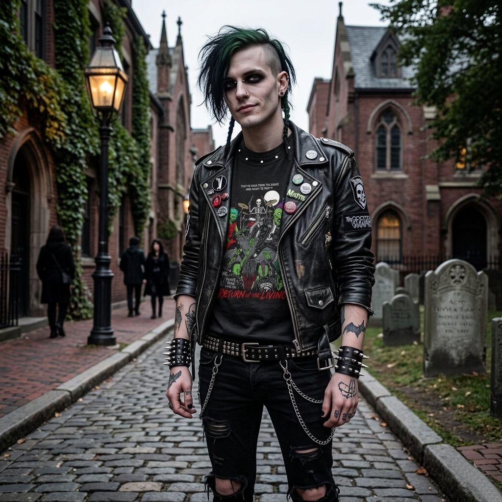 Living Dead Unisex Washed Boxy Studded T-Shirt