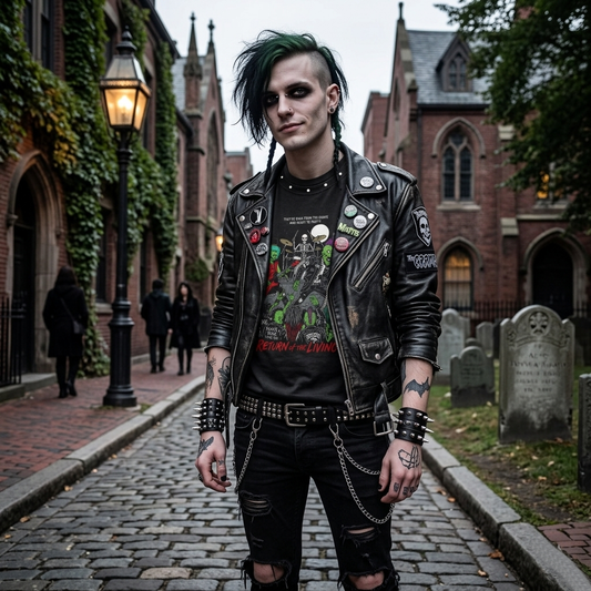Living Dead Unisex Washed Boxy Studded T-Shirt