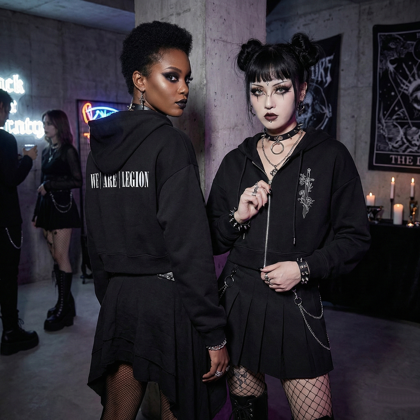 Cloak & Dagger Essential Cropped Zip-Up Hoodie