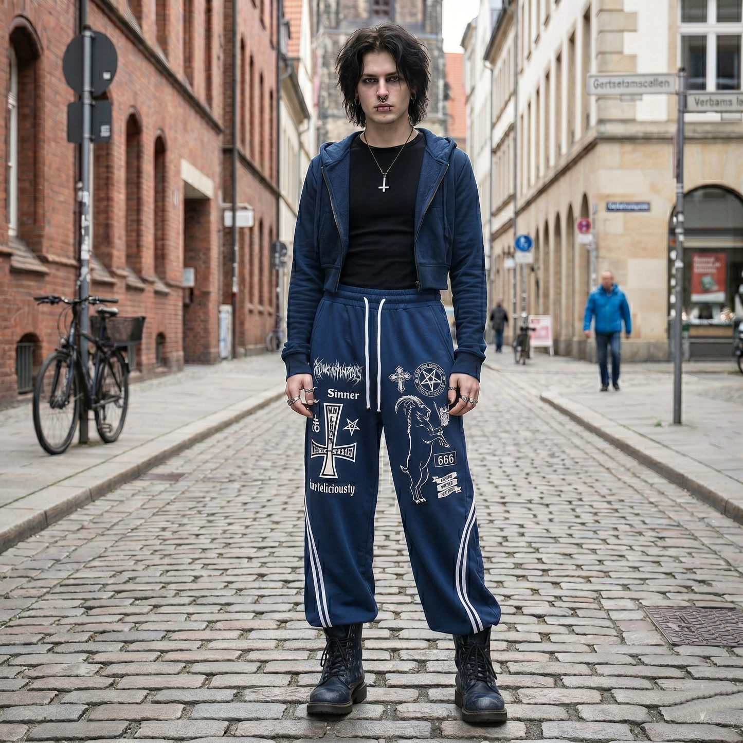 Reign Supreme Unisex Wide Leg Piping Sweatpants