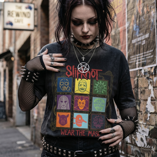 Slipknot Unisex Boxy Sunfade Vintage Wash T-Shirt