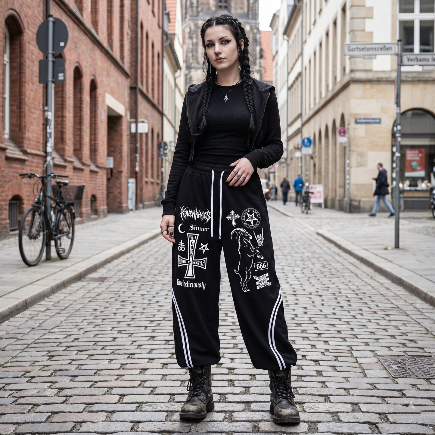 Reign Supreme Unisex Wide Leg Piping Sweatpants