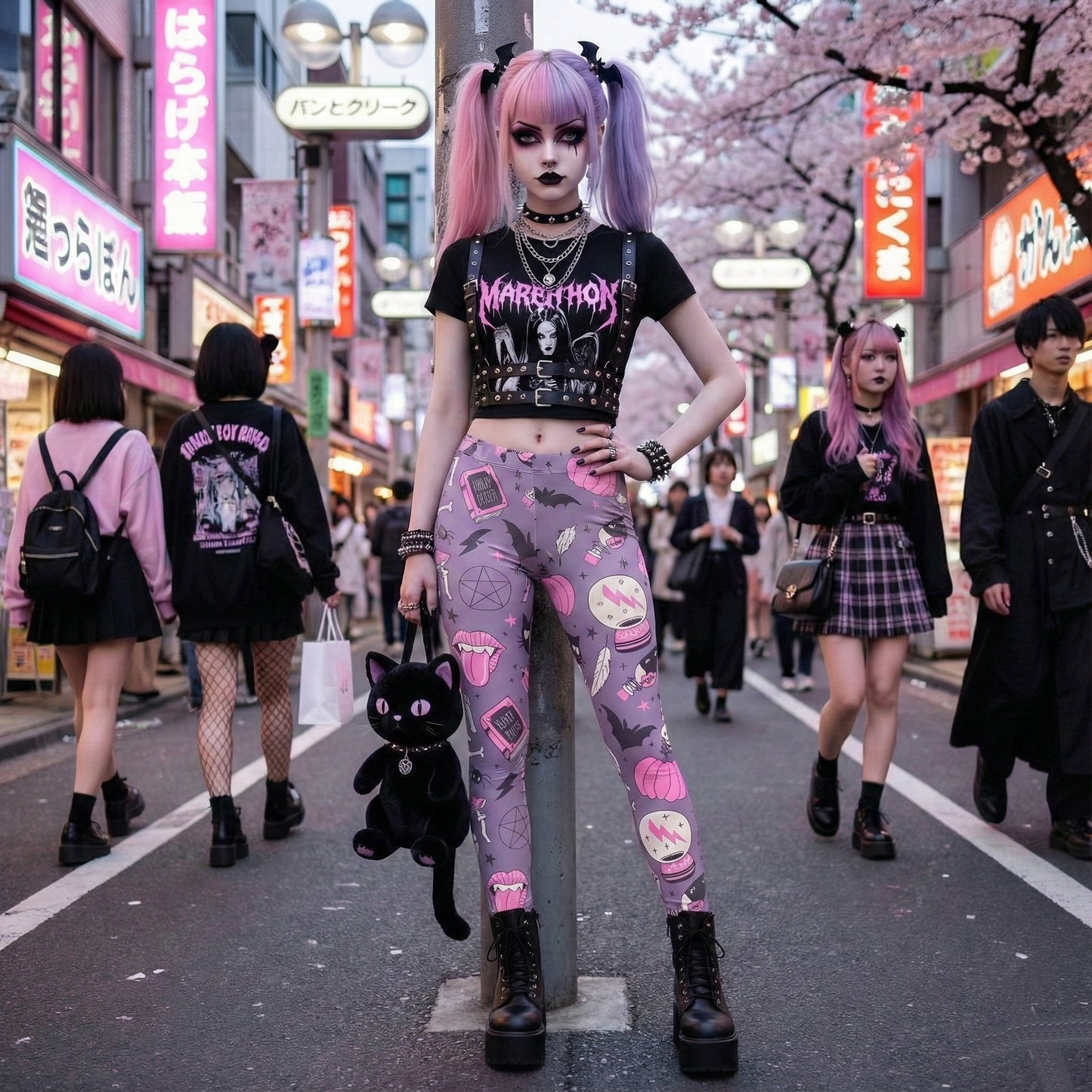 Pastel Spooky High Waist Leggings