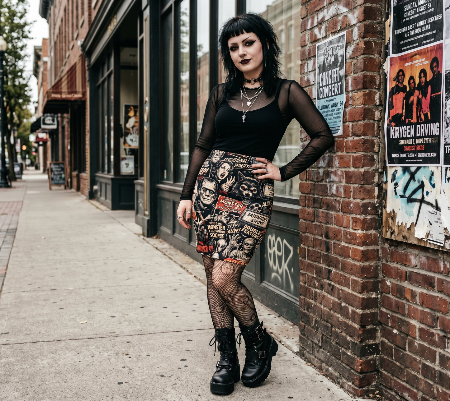 Horror Montage Fitted Dress