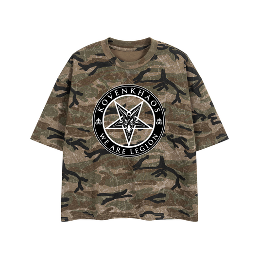 KovenKhaos Goat Unisex Boxy Camo Print T-Shirt