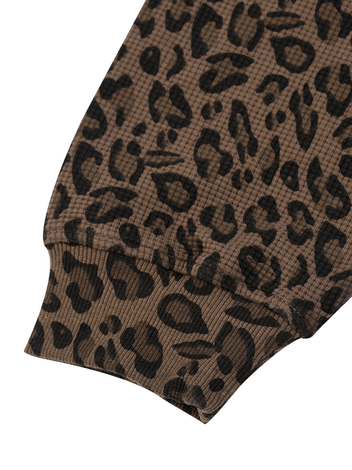 Hellkat Unisex Leopard Print Waffle Full Zip Hoodie