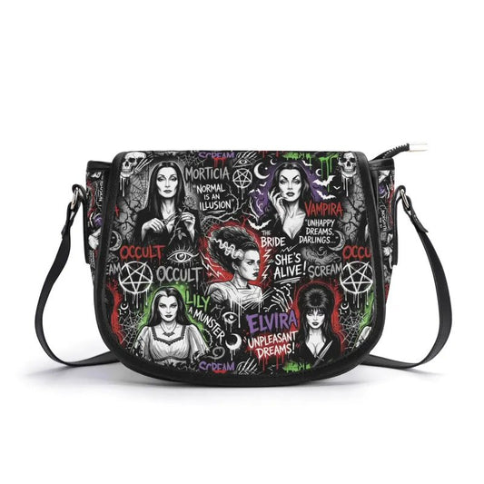 Gothick Queens | Horror Queens | Top-grain Leather Saddle Bag