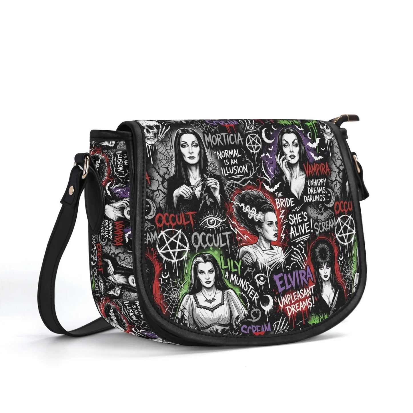 Gothick Queens | Horror Queens | Top-grain Leather Saddle Bag