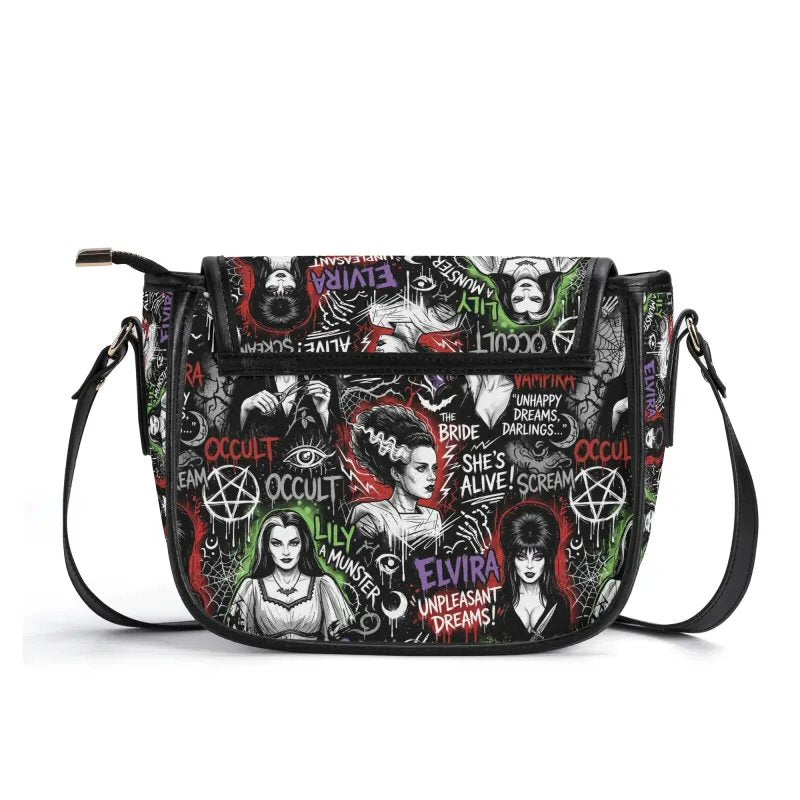 Gothick Queens | Horror Queens | Top-grain Leather Saddle Bag