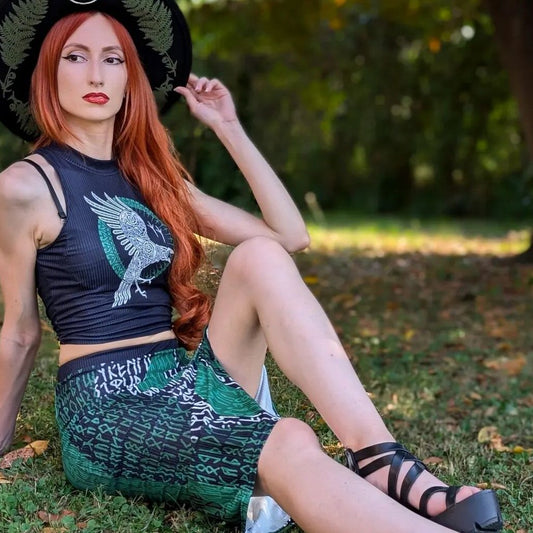 Bird of Odin Split High Skirt Set