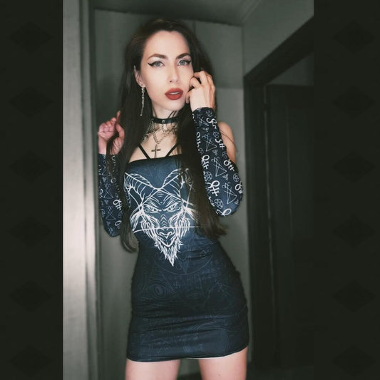 Luciferian Back Lace-up Dress