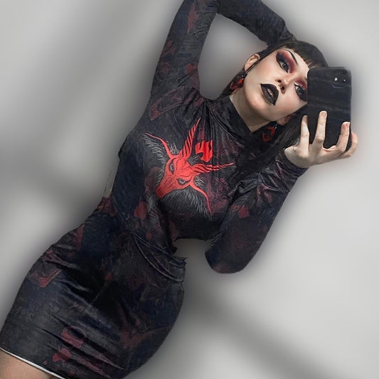 Devils Night Waist Hollow Hip Dress