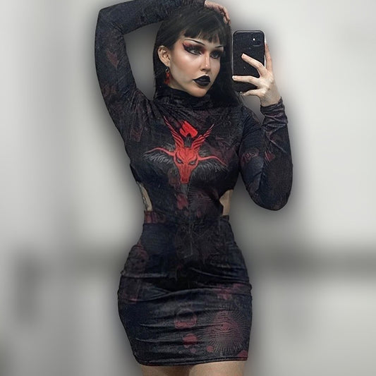 Devils Night Waist Hollow Hip Dress