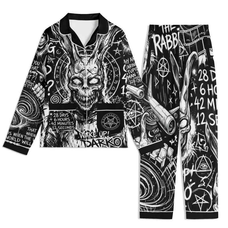 DarkO Inspired | Frank The Rabbit Unisex Long Sleeve Adult Nightwear Pajama Set