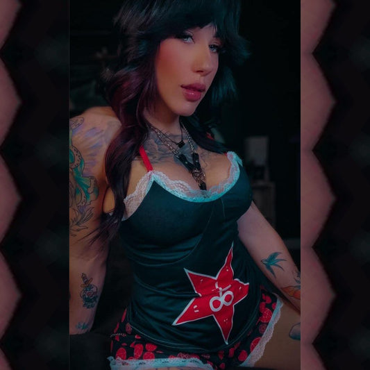 Star of Baphomet Cami With Lace Edge