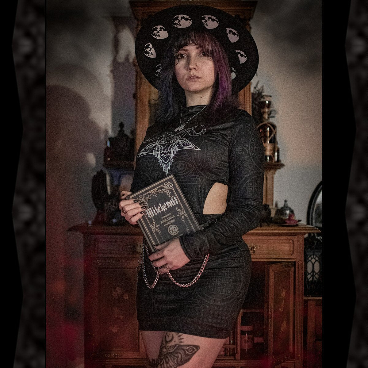 Baphomet Waist Hollow Hip Dress