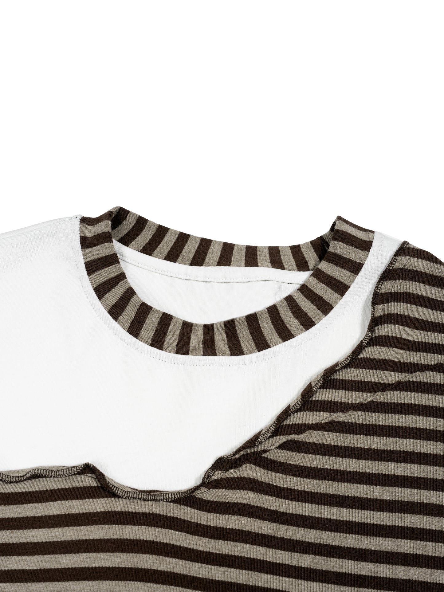 KoveKhaos Unisex Striped Panel Boxy Long Sleeve T-Shirt