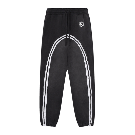 KovenKhaos Legion Sun Fade Contrast Tape Fleece Jogged Sweatpants