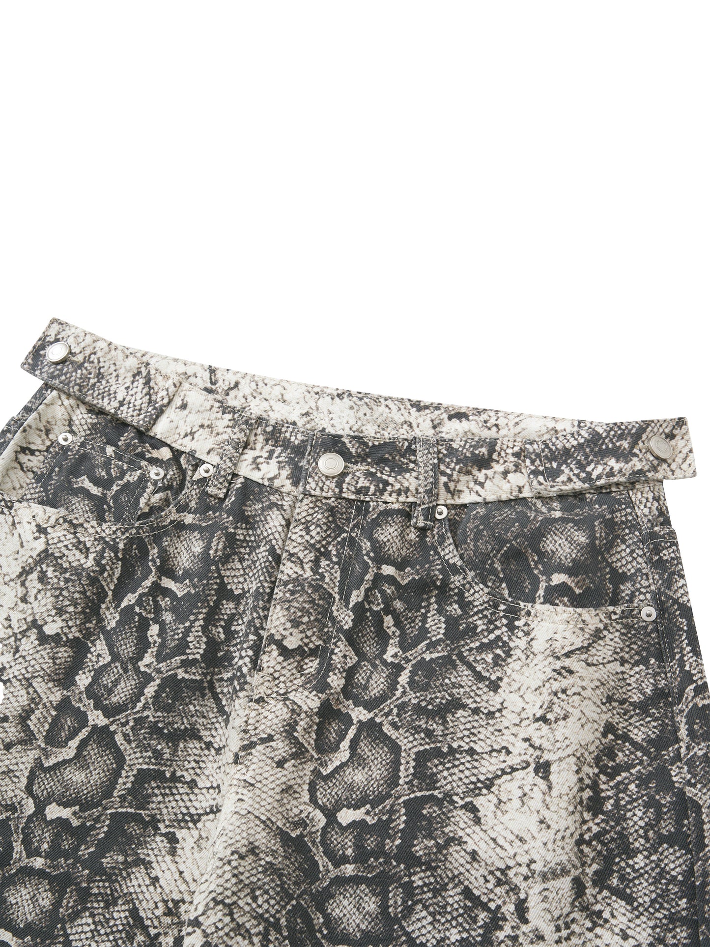 KovenKhaos Mens Snake Print Barrel Leg Pants