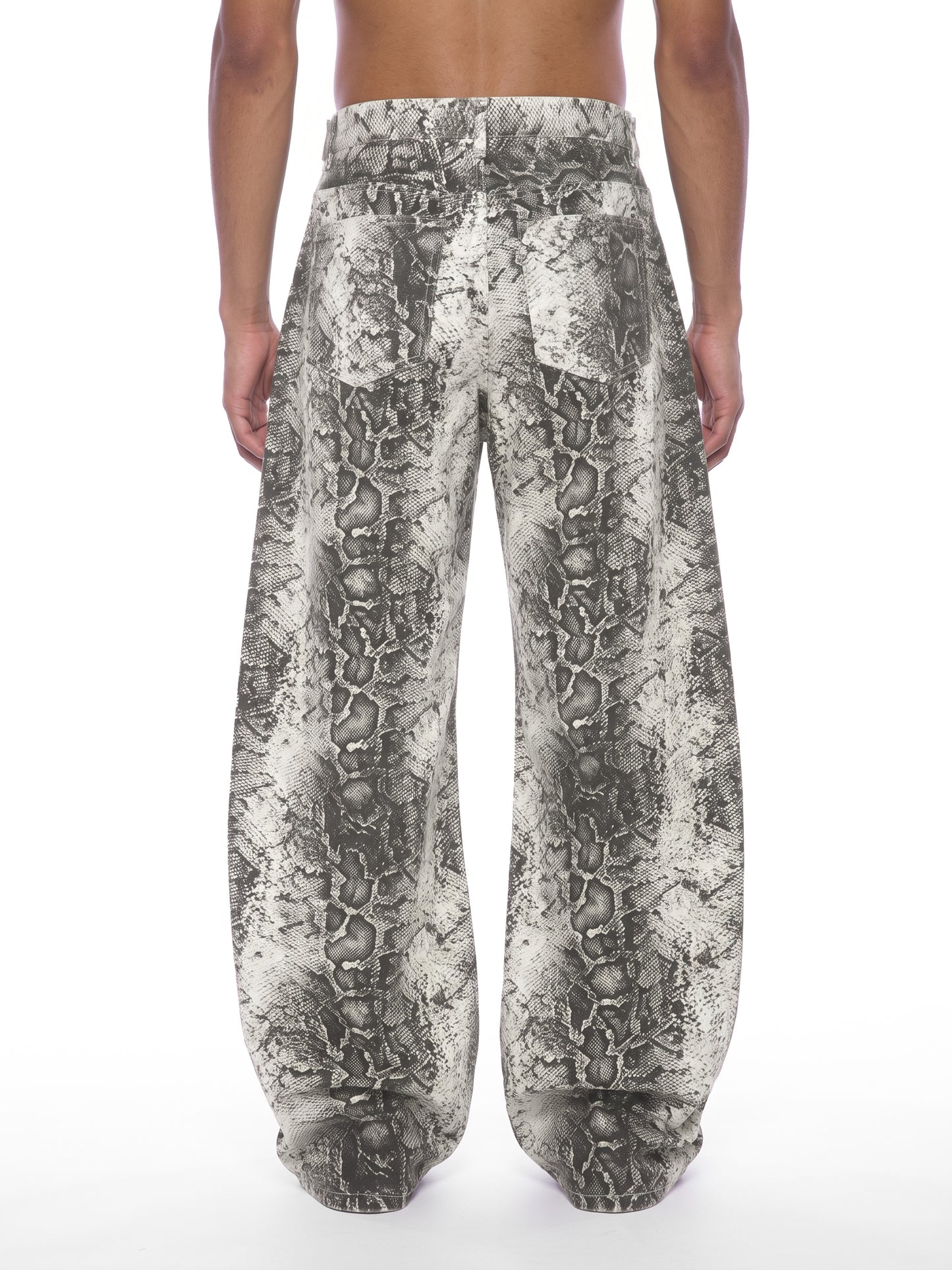 KovenKhaos Mens Snake Print Barrel Leg Pants