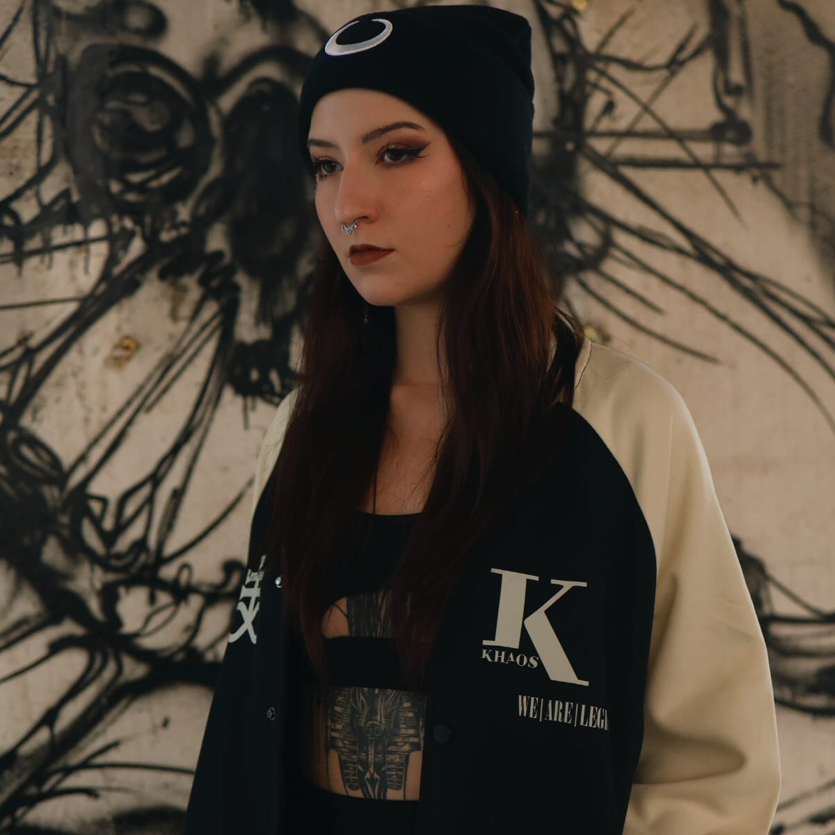 All Saints - Two Tone Raglan Sleeve Varsity Jacket