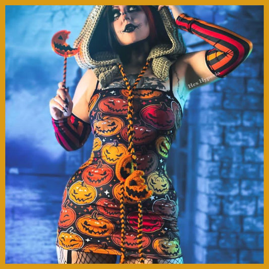 Pumpkin Queen Back Lace-up Dress