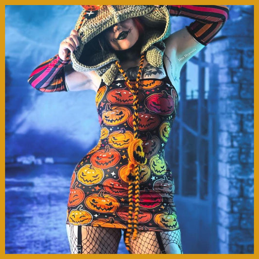 Pumpkin Queen Back Lace-up Dress