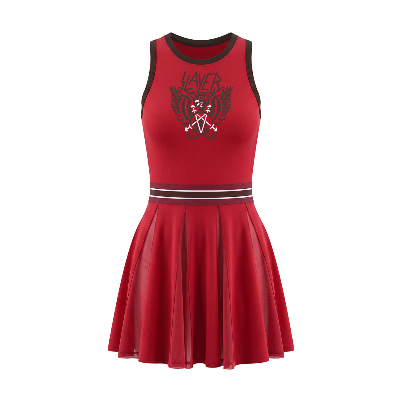 Slayer (red) Block A-Line Sleeveless Dress