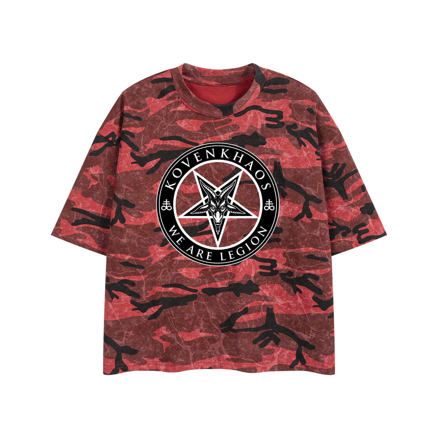 KovenKhaos Goat Unisex Boxy Camo Print T-Shirt