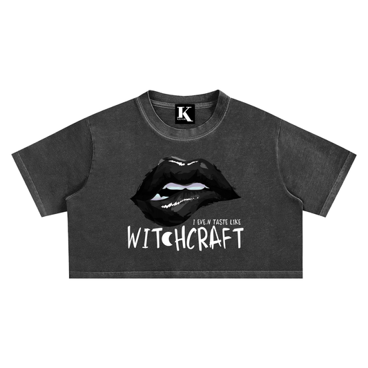 Taste of Witchcraft Snow Washed Crop Top