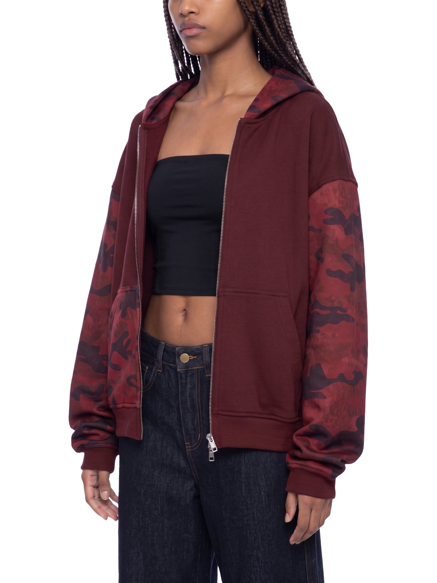 Hell is Empty Unisex Camo Full Zip Boxy Hoodie