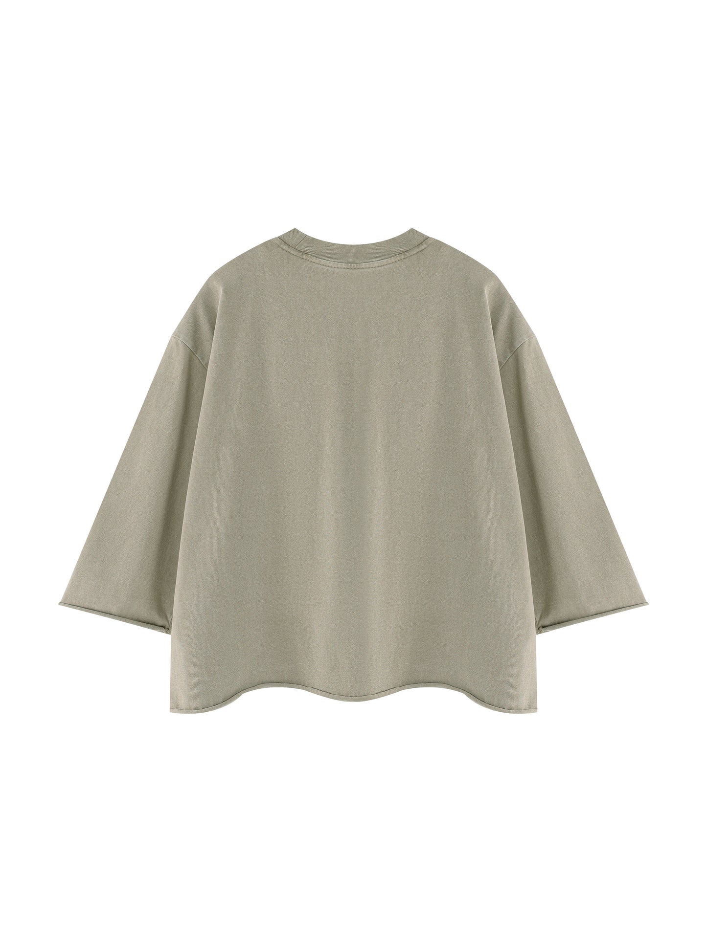 Once Bitten Unisex Mineral Wash Raw Hem Boxy Shirt