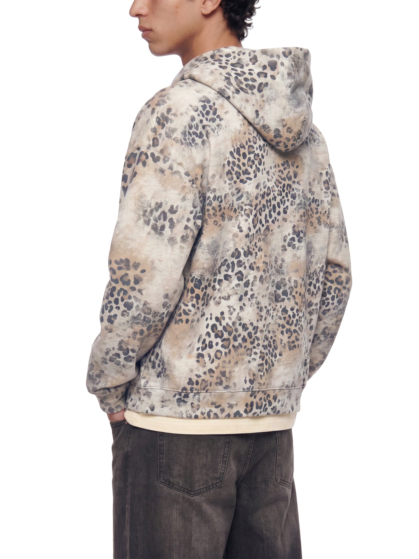 KovenKhaos Unisex Vintage Wash Leopard Full Zip Hoodie