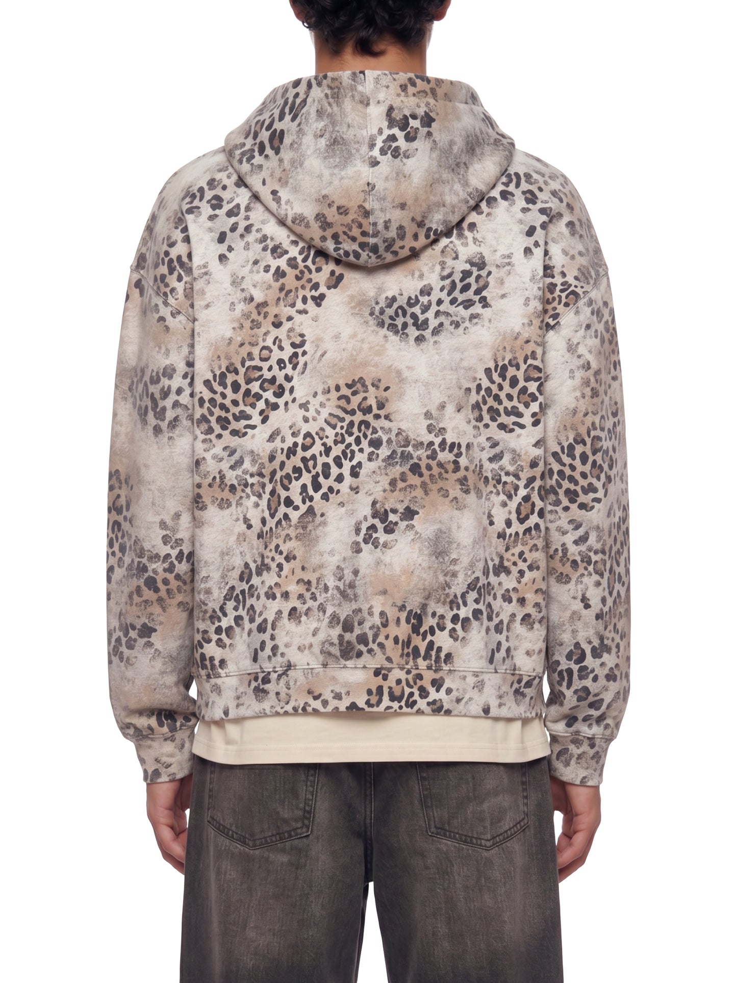 KovenKhaos Unisex Vintage Wash Leopard Full Zip Hoodie