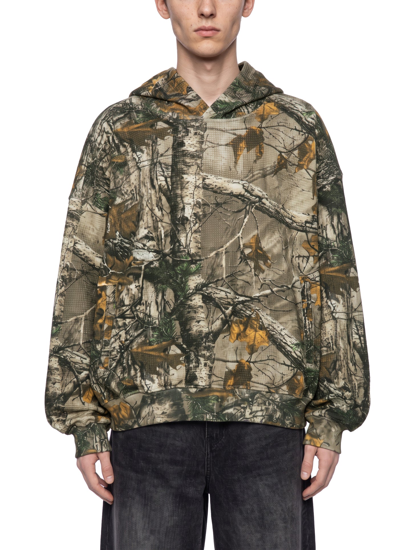 Southern Gothic Unisex Waffle Tree Camo Boxy Hoodie