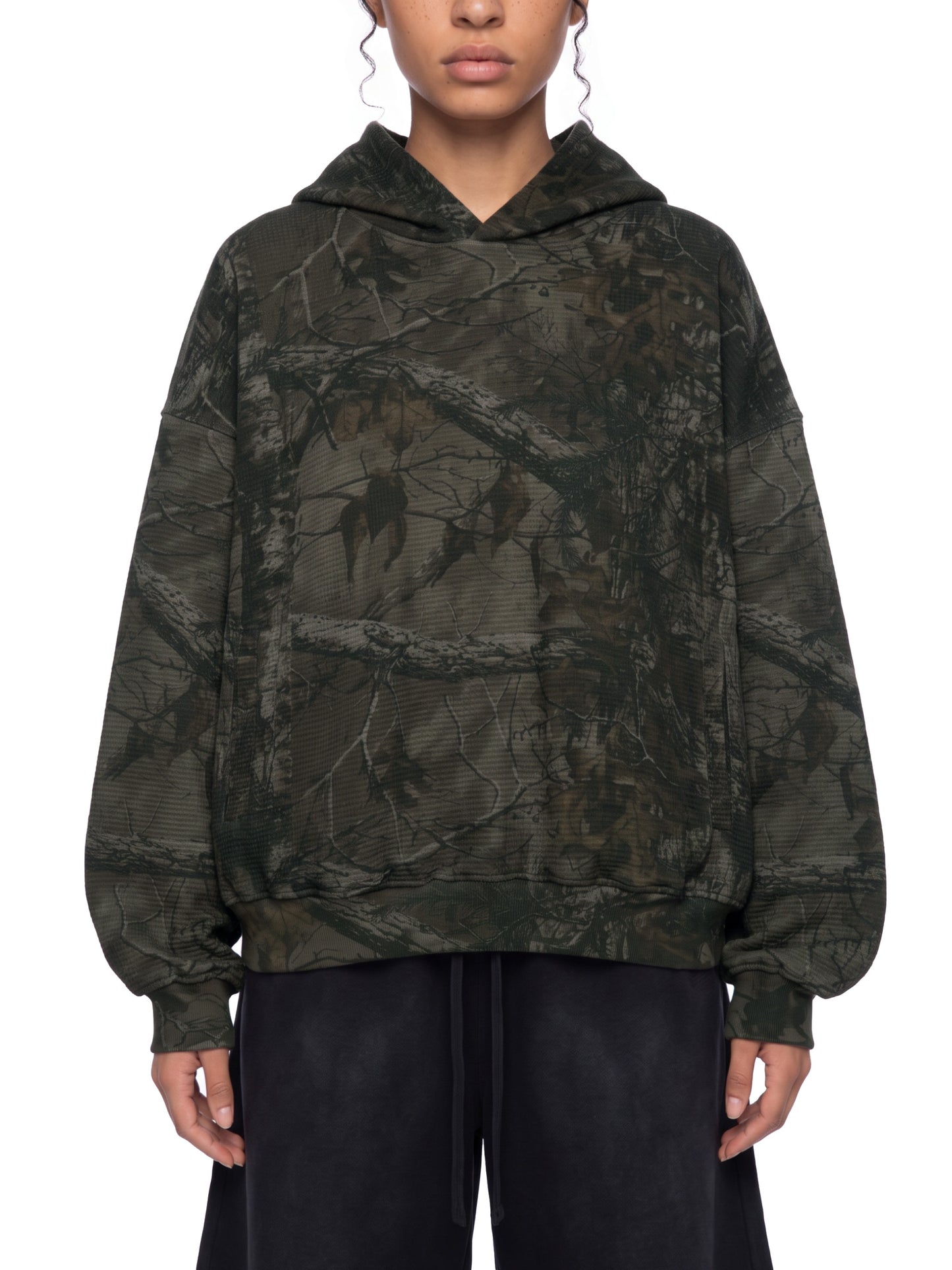 Southern Gothic Unisex Waffle Tree Camo Boxy Hoodie