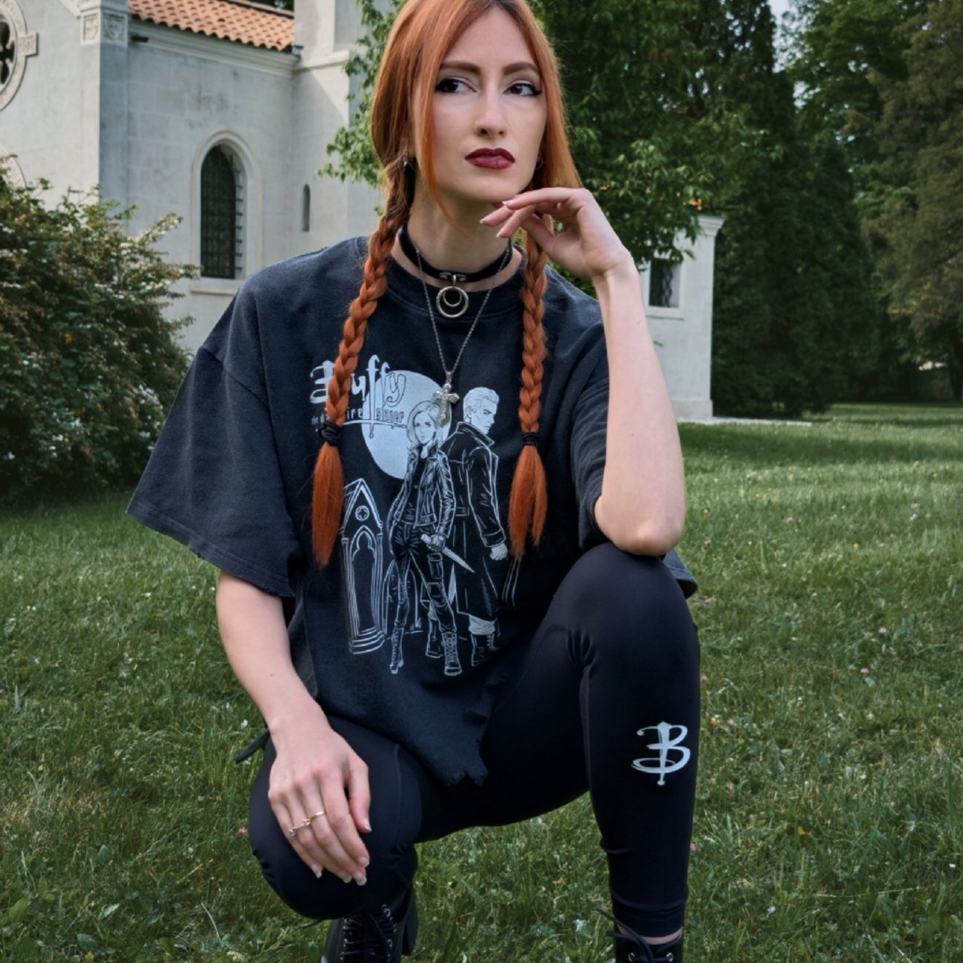 Vampire Slayer High-Waisted Yoga Leggings