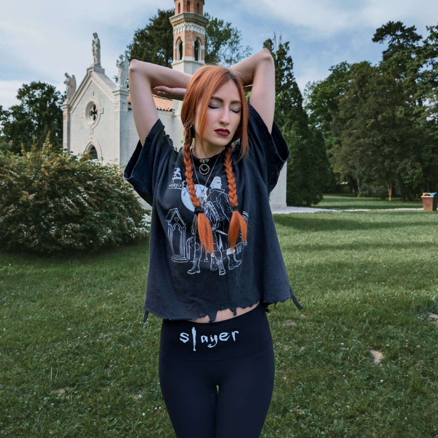 Vampire Slayer: Team Up Vintage Wash Boxy Distressed Hem T-Shirt